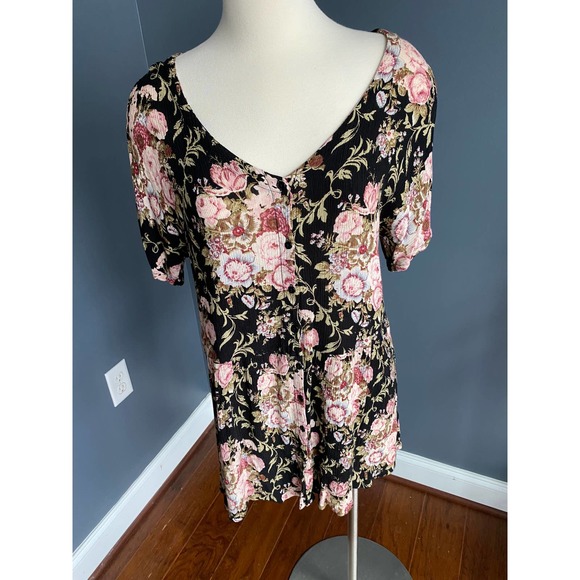 Vintage 90s floral button down dress, size S/M - Picture 6 of 7